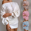 Off-Shoulder Women&#39;s Knitted Sweater Dress